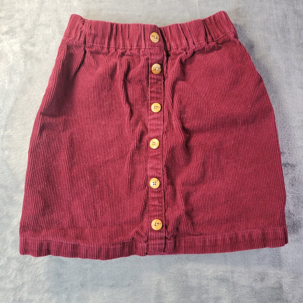 Copper Key Girls 6 Burgundy Corduroy Button Front Mini Skirt‎ Capsule